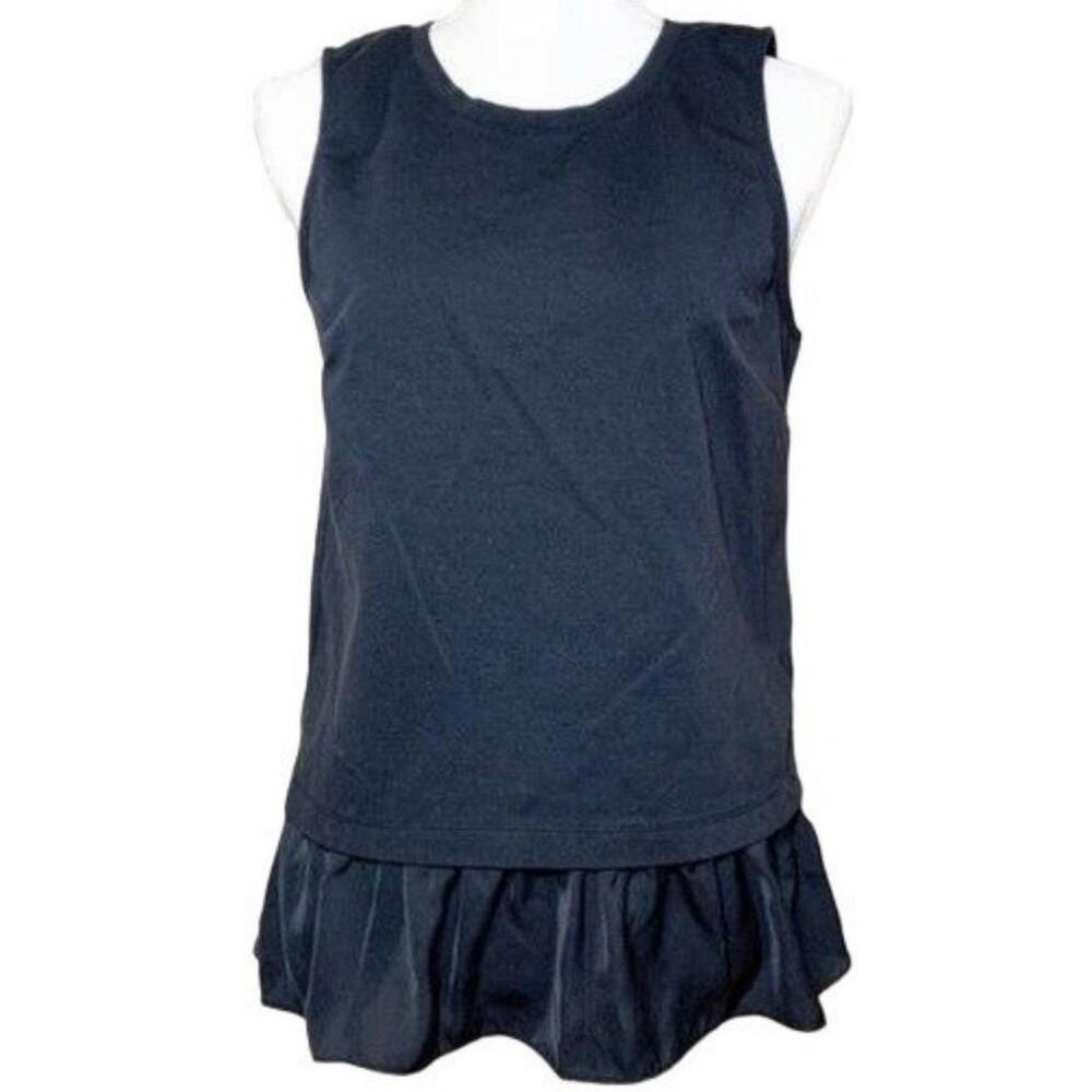 J. Crew Sleeveless Peplum Ruffle Hem‎ Black Blouse Women's Small Career Stretch